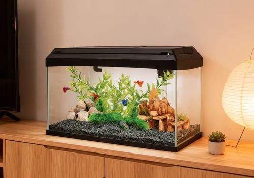 Aquarium AA BASIC 130+ Noir – 130 L avec LED et filtration  Copier