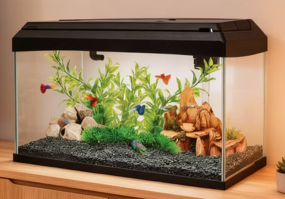 Aquarium AA BASIC 50+ Noir – 50 L avec LED et filtration
